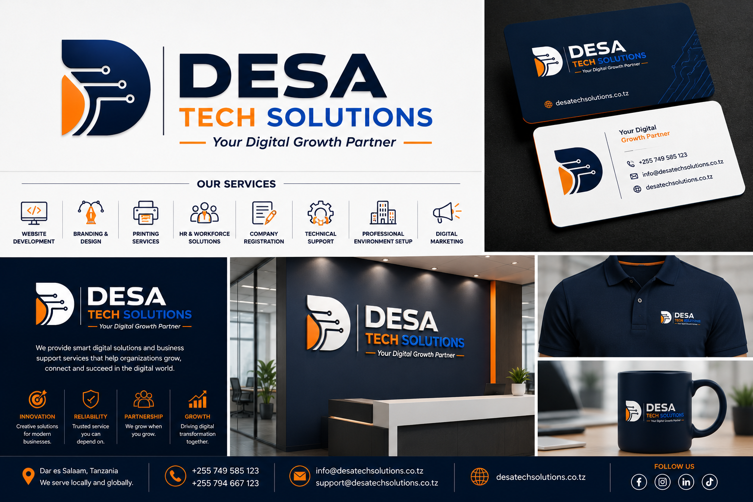 DESA Tech Solutions printed brand materials